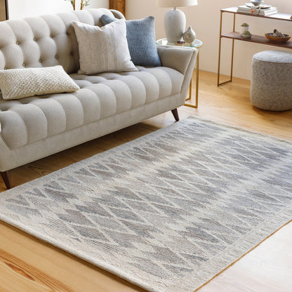 Scandi Rug - 27897 by Surya in black, medium gray, light gray, beige, cream. Made from 60% viscose, 20% wool, 10% cotton, 10% linen in a unique style.