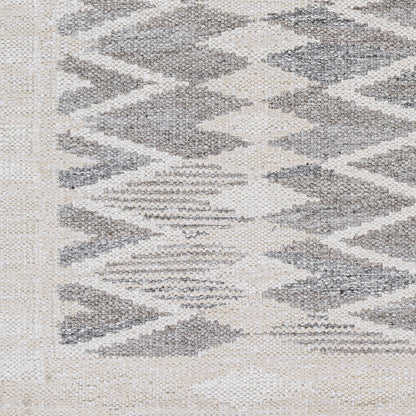 Scandi Rug - 27897 by Surya in black, medium gray, light gray, beige, cream. Made from 60% viscose, 20% wool, 10% cotton, 10% linen in a unique style.