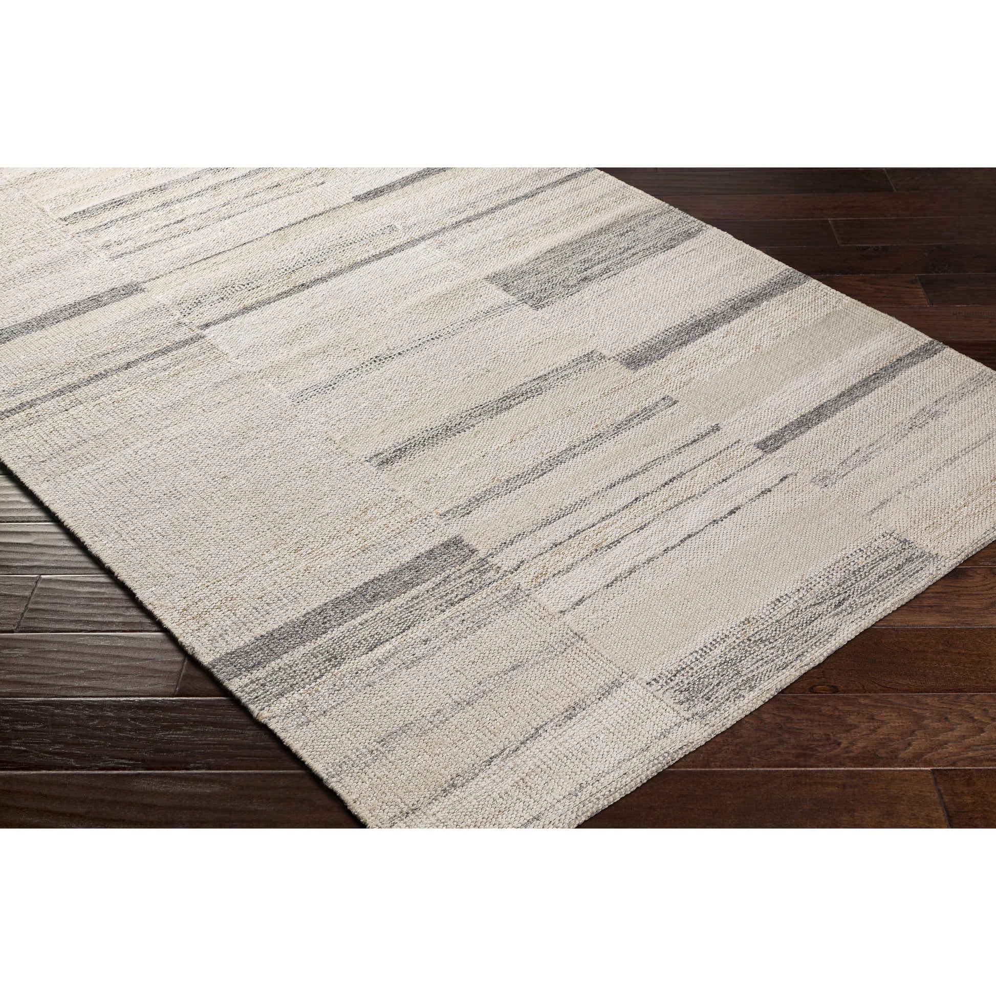 Scandi Rug - 27899 by Surya in black, medium gray, light gray, tan, beige, cream. Made from 75% viscose, 15% acrylic, 10% wool in a unique style.