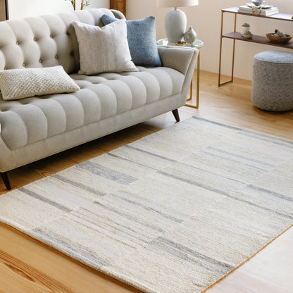Scandi Rug - 27899 by Surya in black, medium gray, light gray, tan, beige, cream. Made from 75% viscose, 15% acrylic, 10% wool in a unique style.