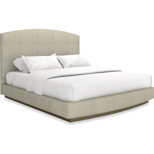 Artois Bed by Caracole in brushed gold paint. Made from asian hardwood in a unique style.