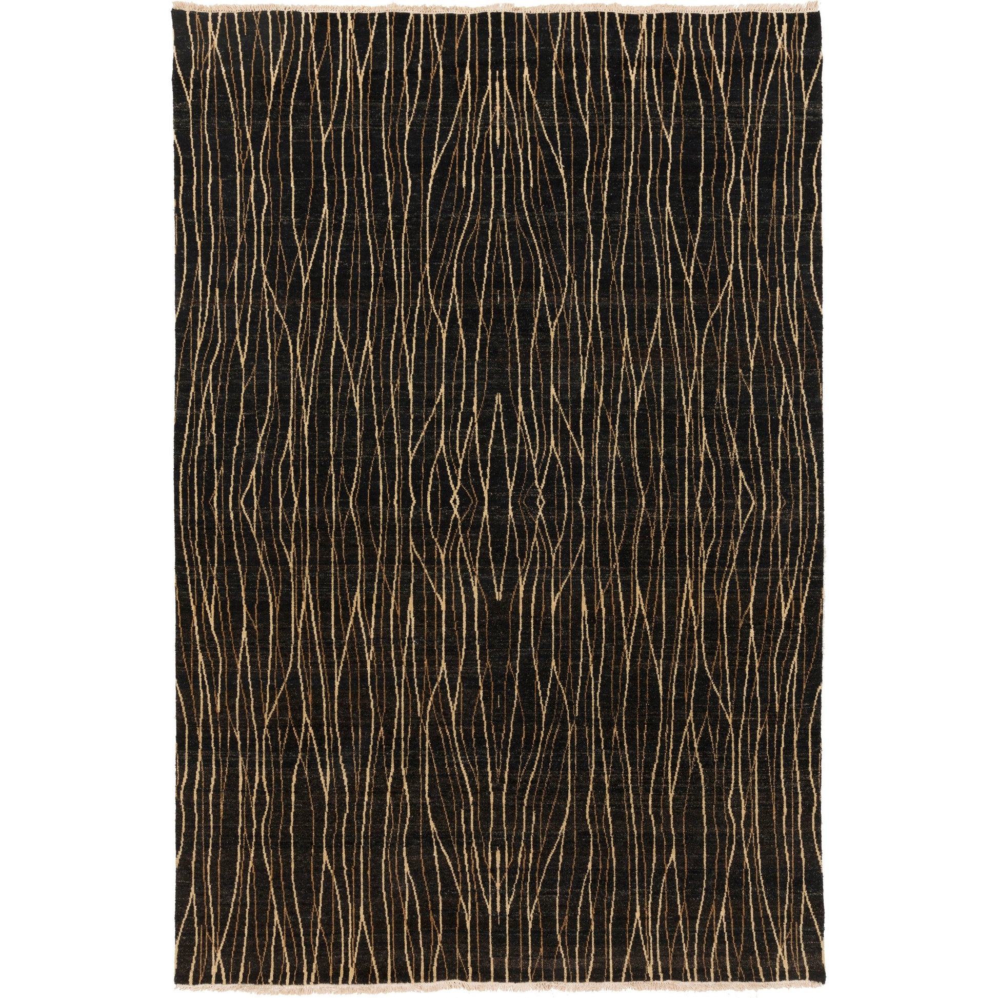 Linen Stripe Embellished Pillow - 22545 by Surya in cream, mustard, orange, medium gray, rust. Made from 100% linen in a cottage & farmhouse style.