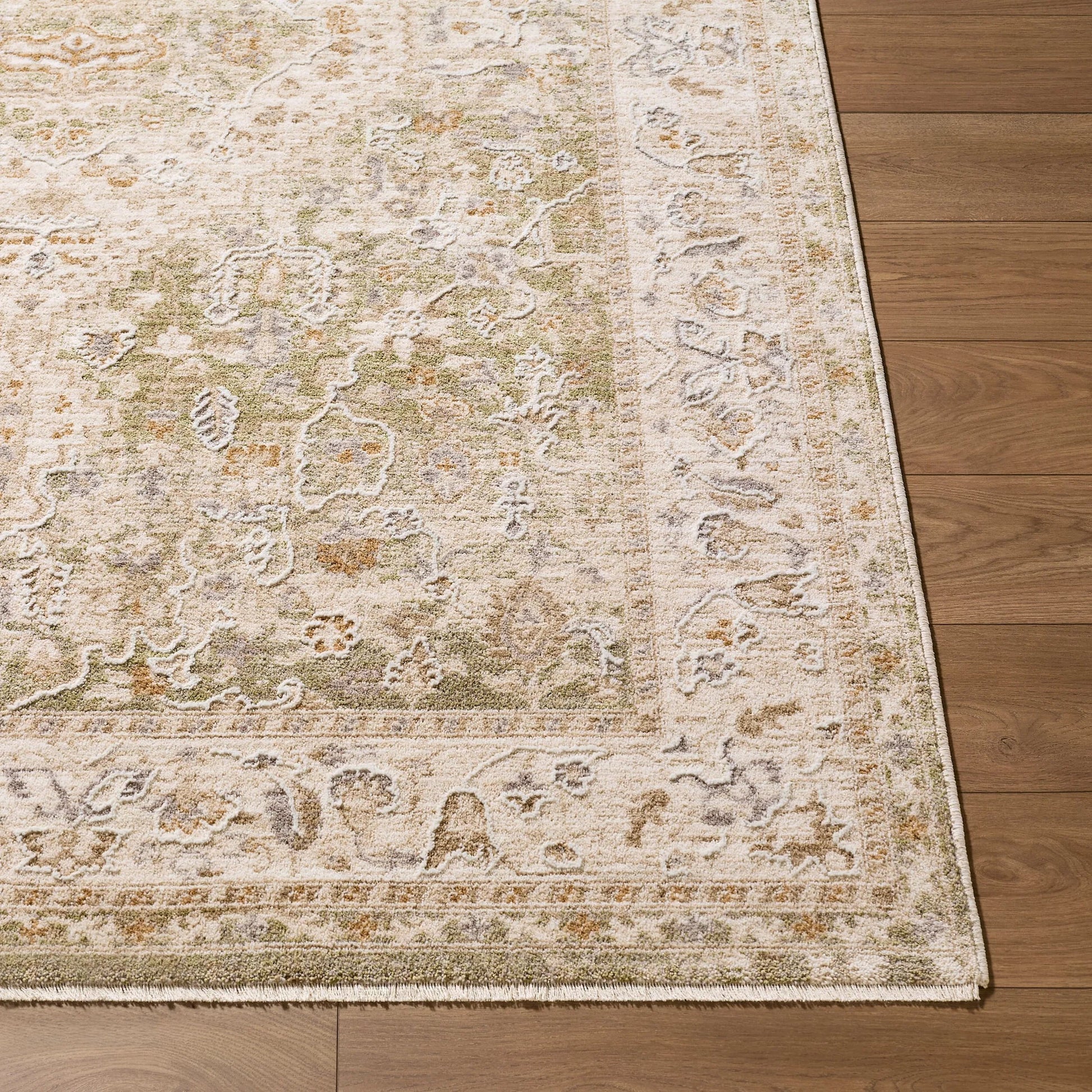 Seclusion SCN-2300 Rug by Livabliss in light beige, tan, light olive, gray, cream. Made from polyester in a unique style.