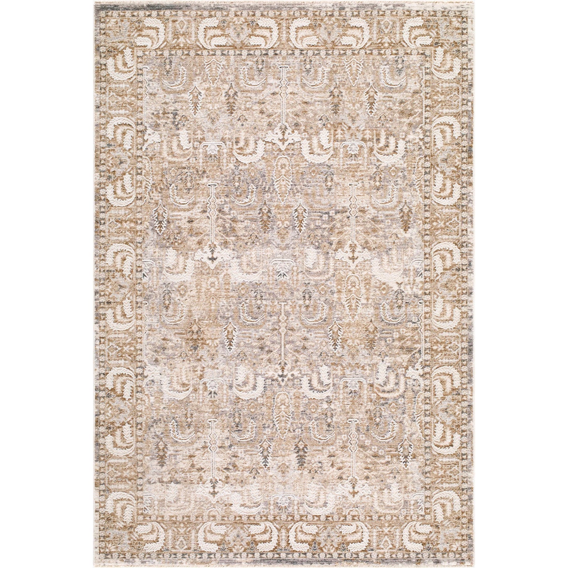 Seclusion SCN-2303 Rug by Livabliss in light beige, tan, light gray, light brown, gray, cream. Made from polyester in a unique style.