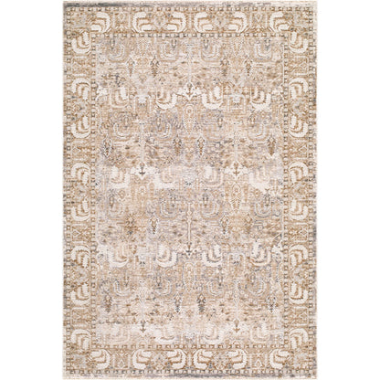 Seclusion SCN-2303 Rug by Livabliss in light beige, tan, light gray, light brown, gray, cream. Made from polyester in a unique style.