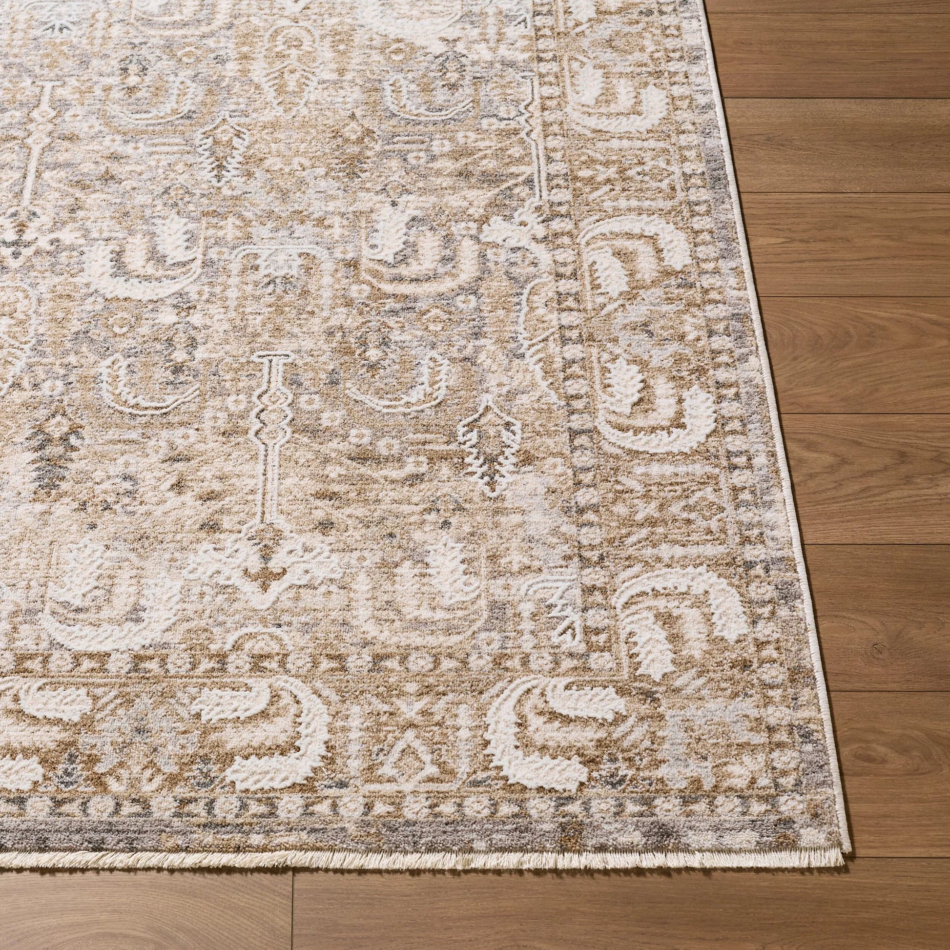 Seclusion SCN-2303 Rug by Livabliss in light beige, tan, light gray, light brown, gray, cream. Made from polyester in a unique style.