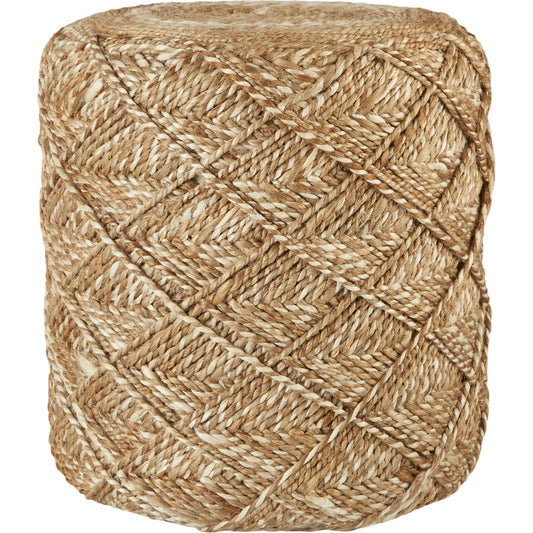 Scandinavia Pouf SCP20 Pouf by Jaipur Living in beige, white. Made from 100% jute in a eclectic & global style.