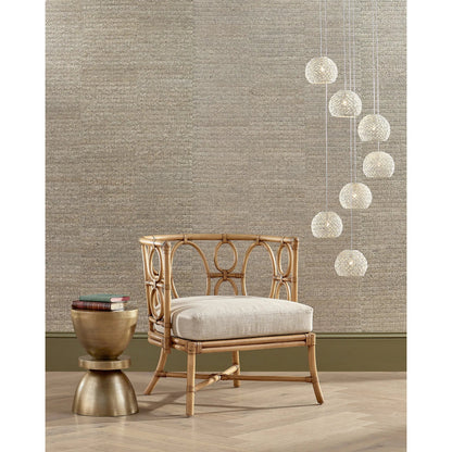 Tegal Muslin Chair by Currey and Company in rattan, natural. Made from rattan, wood, leather, finn natural in a coastal style.