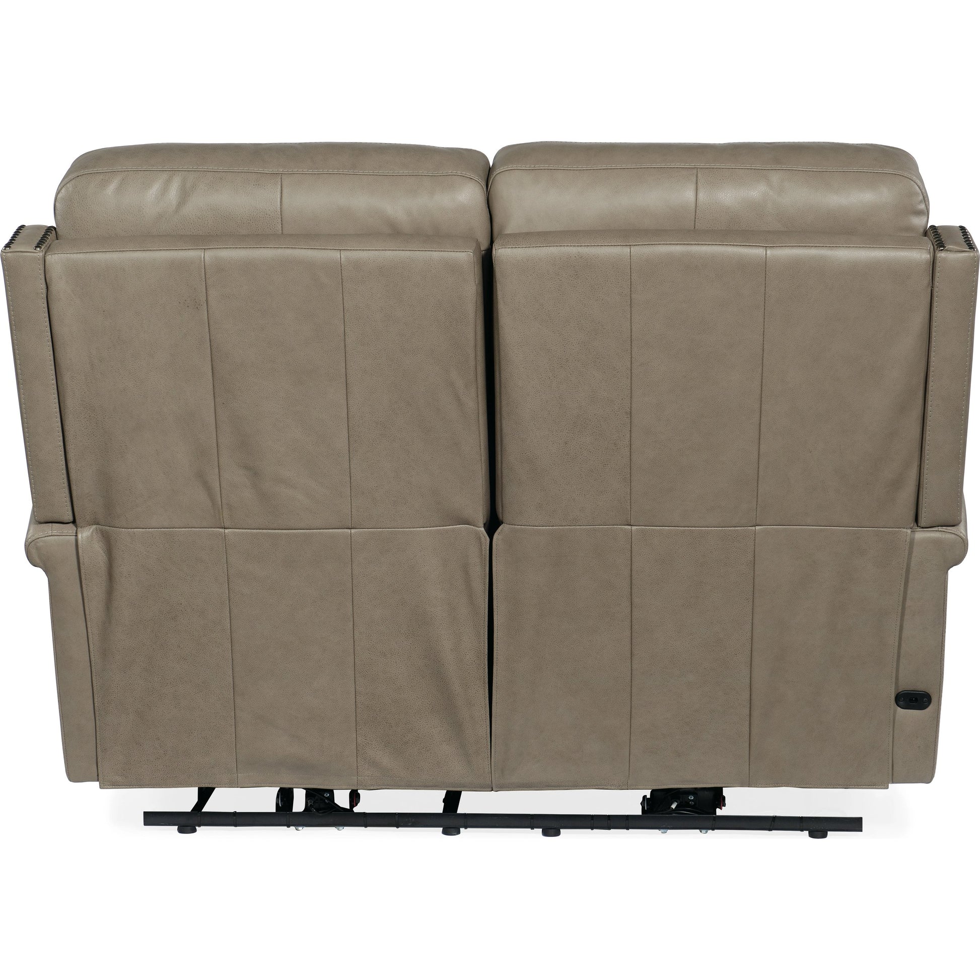 Vaughn Zero Gravity Loveseat by Hooker Furniture in shattered stone. Made from leather in a traditional style.