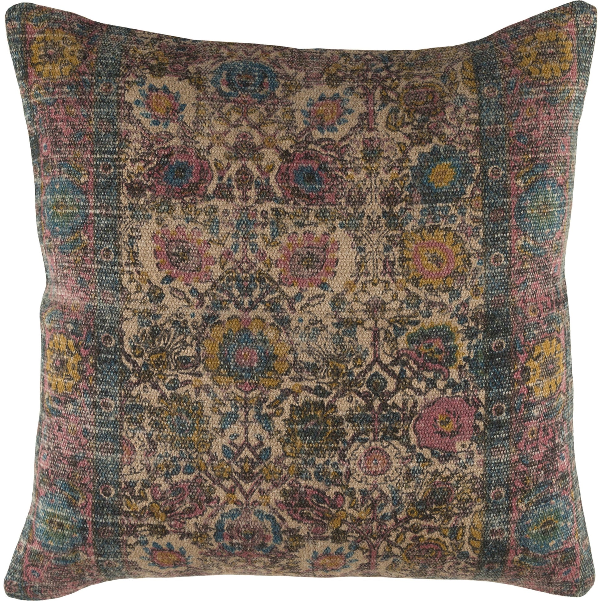 Shadi Indoor/Outdoor Pillow by Surya. Made from front: 88% jute, 12% cotton, back: 100% cotton in a eclectic & global style.