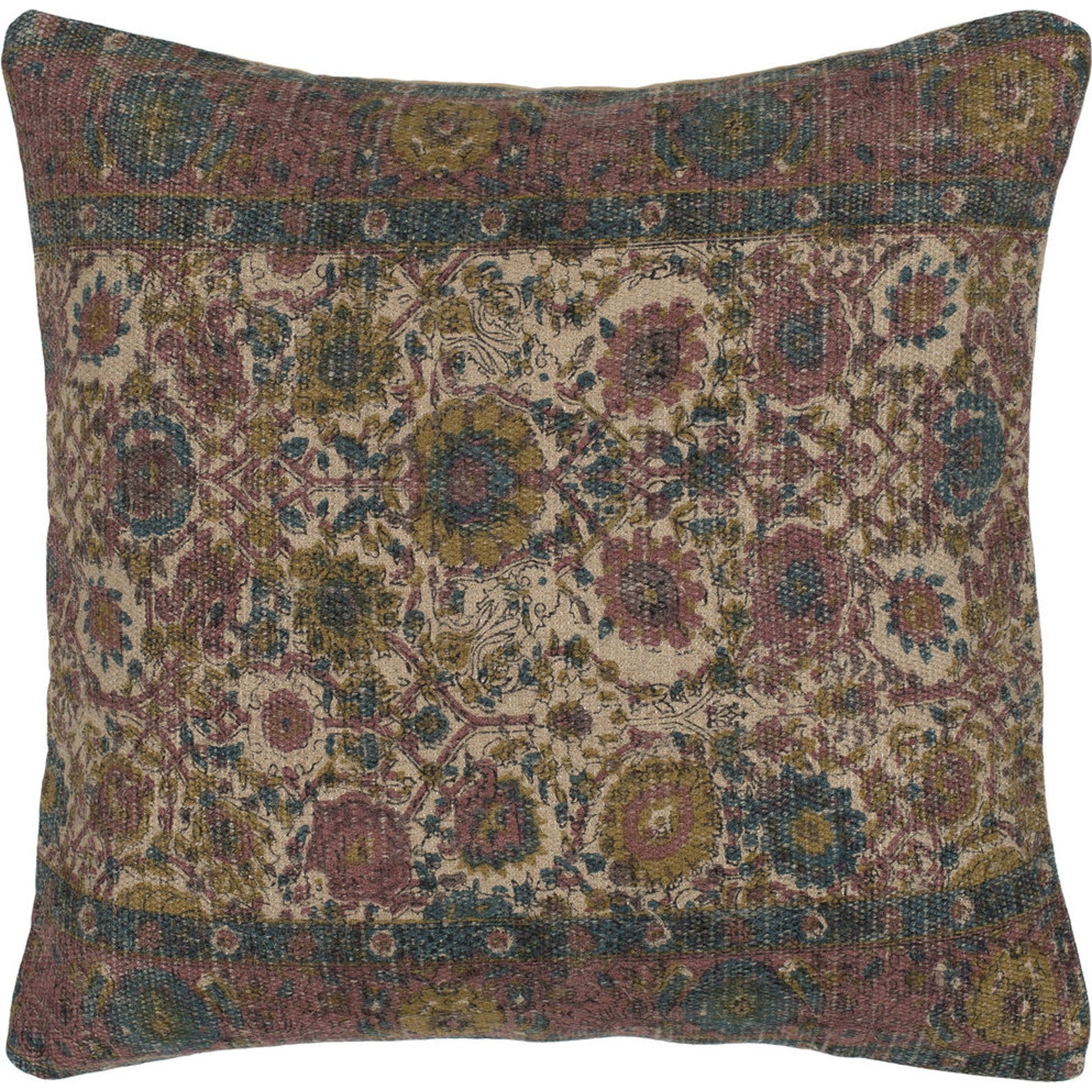 Shadi Indoor/Outdoor Pillow by Surya. Made from front: 88% jute, 12% cotton, back: 100% cotton in a eclectic & global style.