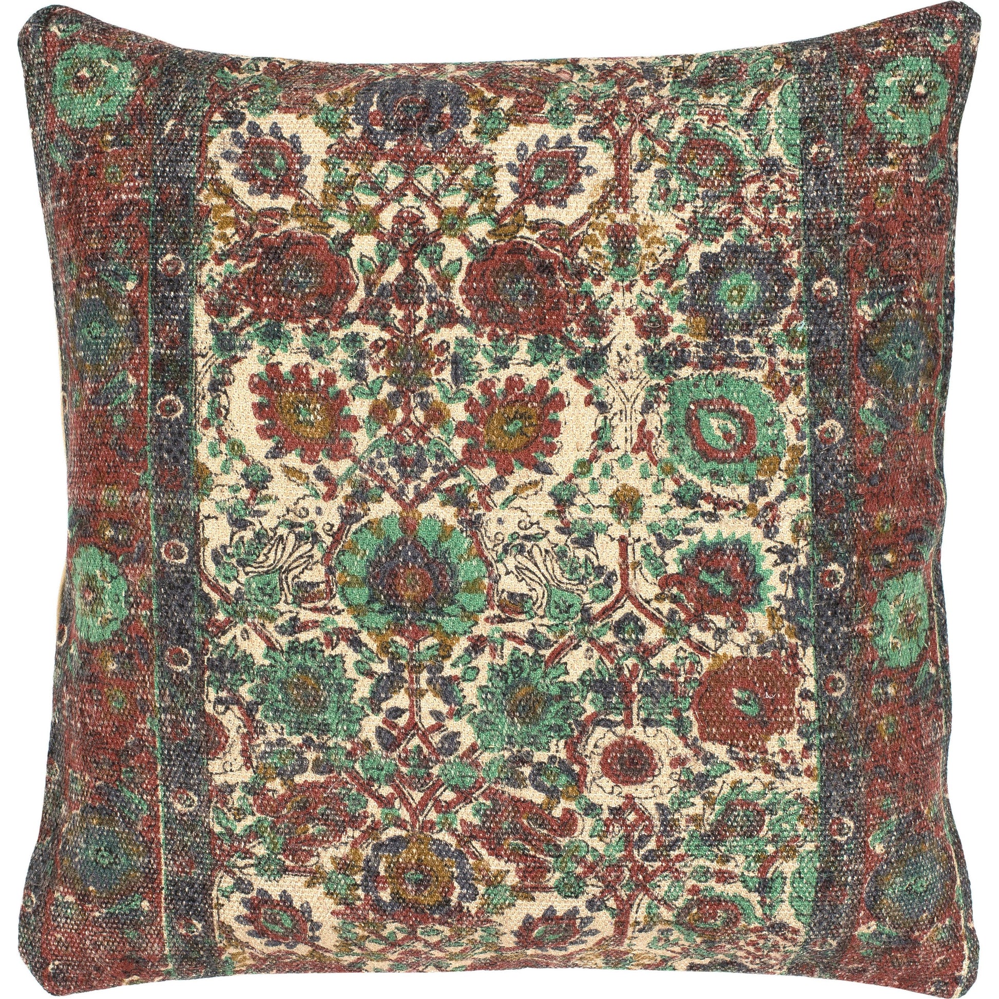 Shadi Indoor/Outdoor Pillow by Surya. Made from front: 88% jute, 12% cotton, back: 100% cotton in a eclectic & global style.