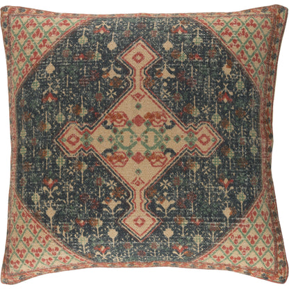 Shadi Pillow - 16494 by Surya in tan, rose, sage, mustard. Made from front: 88% jute, 12% cotton, back: 100% cotton in a eclectic & global style.
