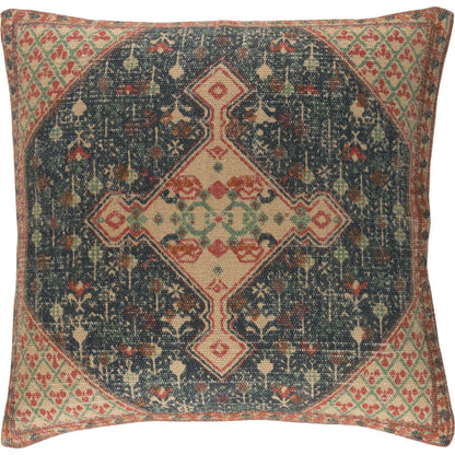 Shadi Pillow - 16494 by Surya in tan, rose, sage, mustard. Made from front: 88% jute, 12% cotton, back: 100% cotton in a eclectic & global style.