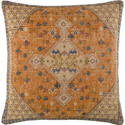 Shadi Pillow - 16494 by Surya in tan, rose, sage, mustard. Made from front: 88% jute, 12% cotton, back: 100% cotton in a eclectic & global style.