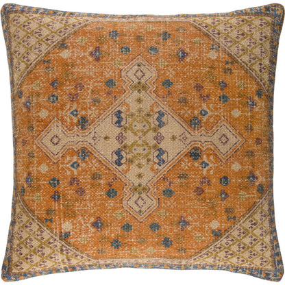 Shadi Pillow - 16494 by Surya in tan, rose, sage, mustard. Made from front: 88% jute, 12% cotton, back: 100% cotton in a eclectic & global style.