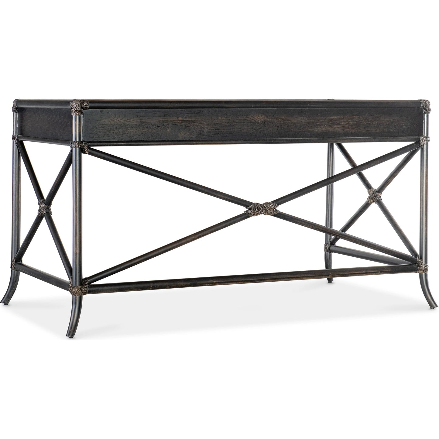 007 SI-2133703 | Additional Silo | Retreat Pole Rattan Writing Desk by Hooker Furniture. Made from oak, maple veneers, rope in a cottage & farmhouse style.