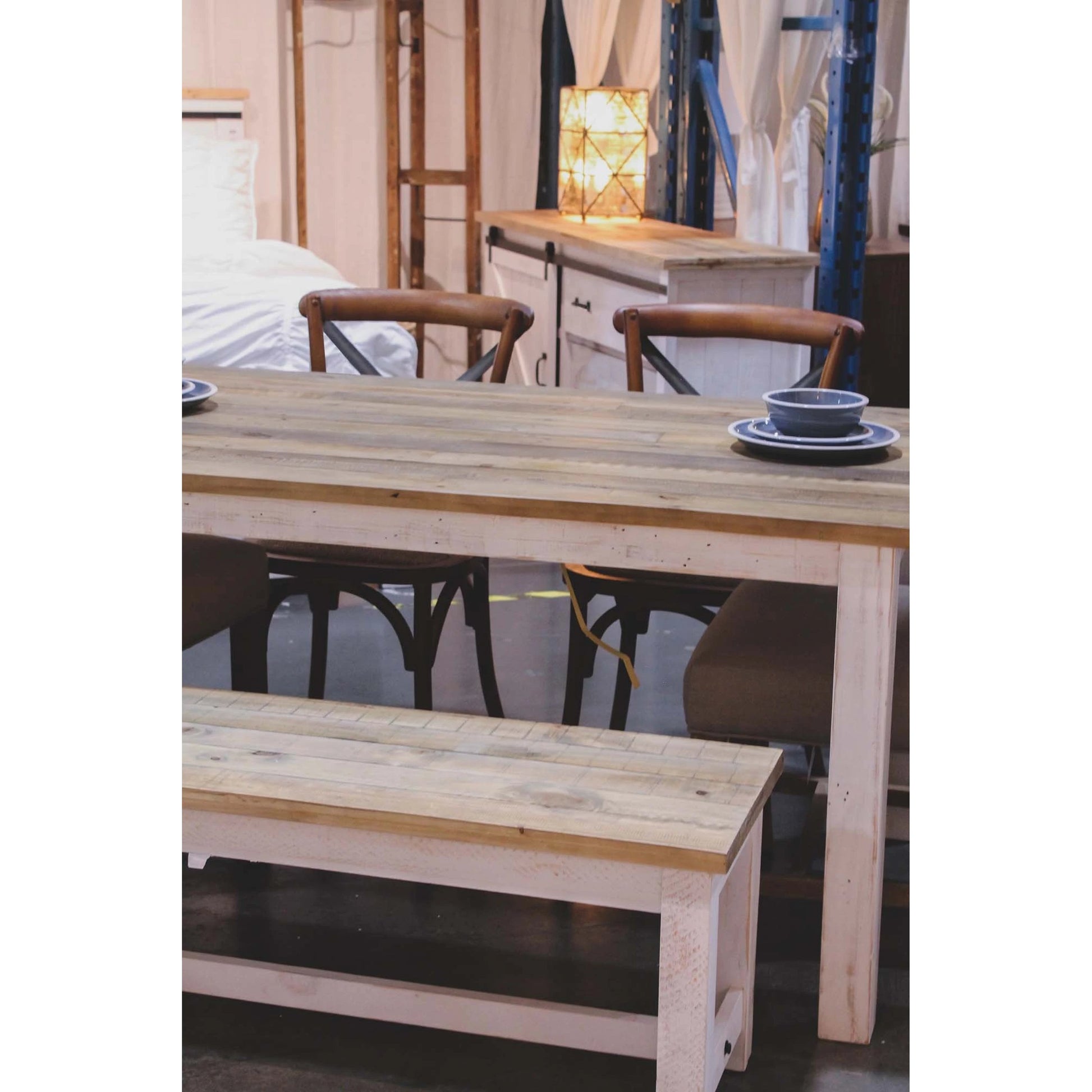 Cross Back Dining Chair by LH Imports. Made from elm, rattan, iron in a modern style.