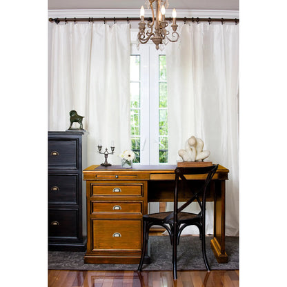 Cross Back Chair by LH Imports in black and black, brown, gunmetal. Made from elm, rattan, iron in a traditional style.