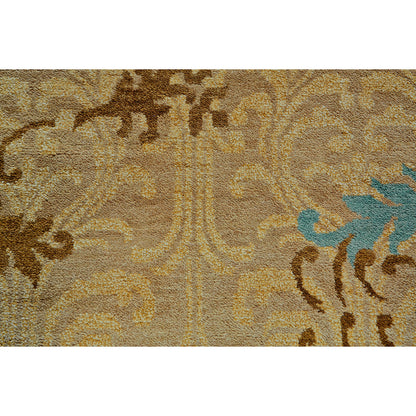 Qing Transitional & Botanical Rug - 6062F by Feizy in tan, brown, blue. Made from wool, viscose in a unique style.