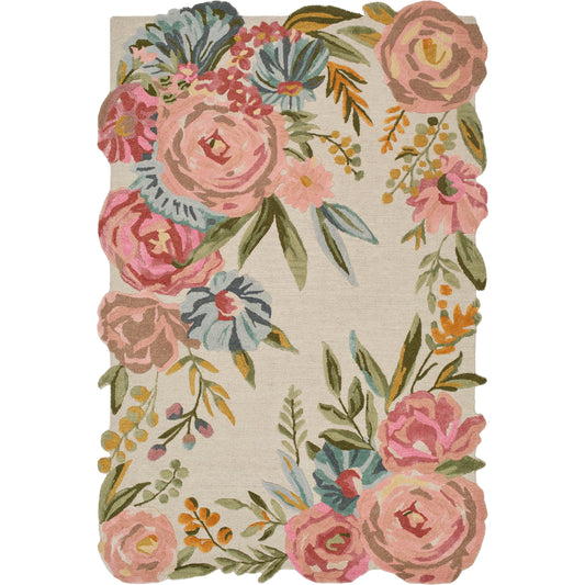 Shindig Rug - 499576 by Livabliss in beige, light pink, blue. Made from face: 60% wool, 40% viscose in a unique style.