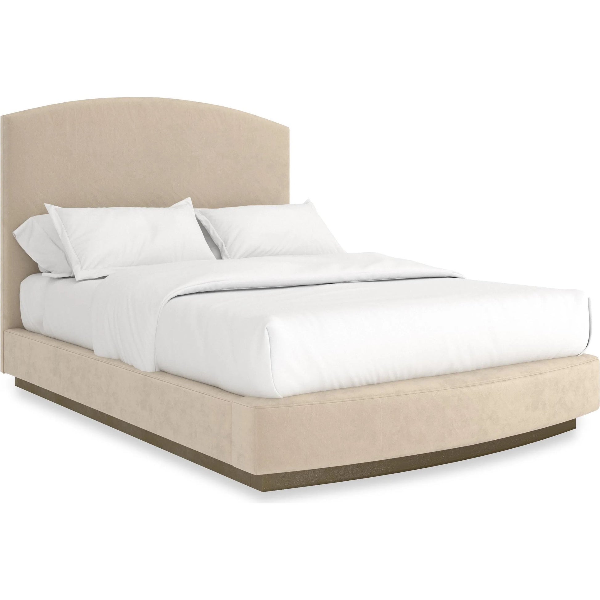 Artois Bed by Caracole in brushed gold paint. Made from asian hardwood in a transitional style.