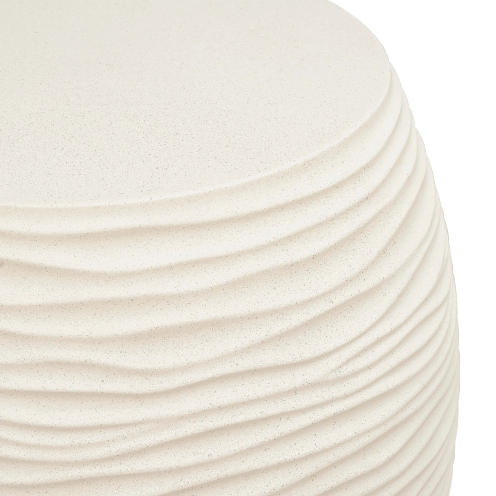 Dune Outdoor End Table by Sunset West in white/cream/beige. Made from glass fiber reinforced concrete in a modern style.