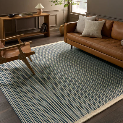 Sacdecer SDR03 Indoor/Outdoor Rug by Jaipur Living in dark blue, cream. Made from 100% pet yarn in a unique style.