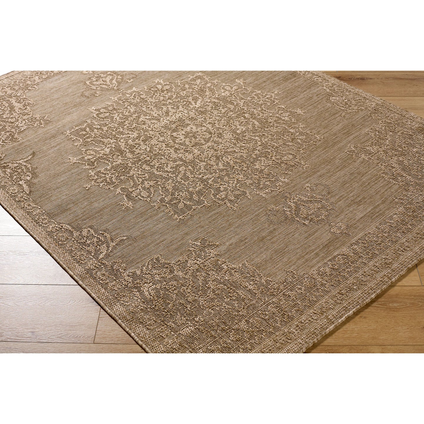 006 SI-2257666,SI-2257667,SI-2257668 | Closeup | Sandra SDR-2300 Rug by Livabliss in beige, mustard, medium brown, wheat. Made from polypropylene in a unique style.