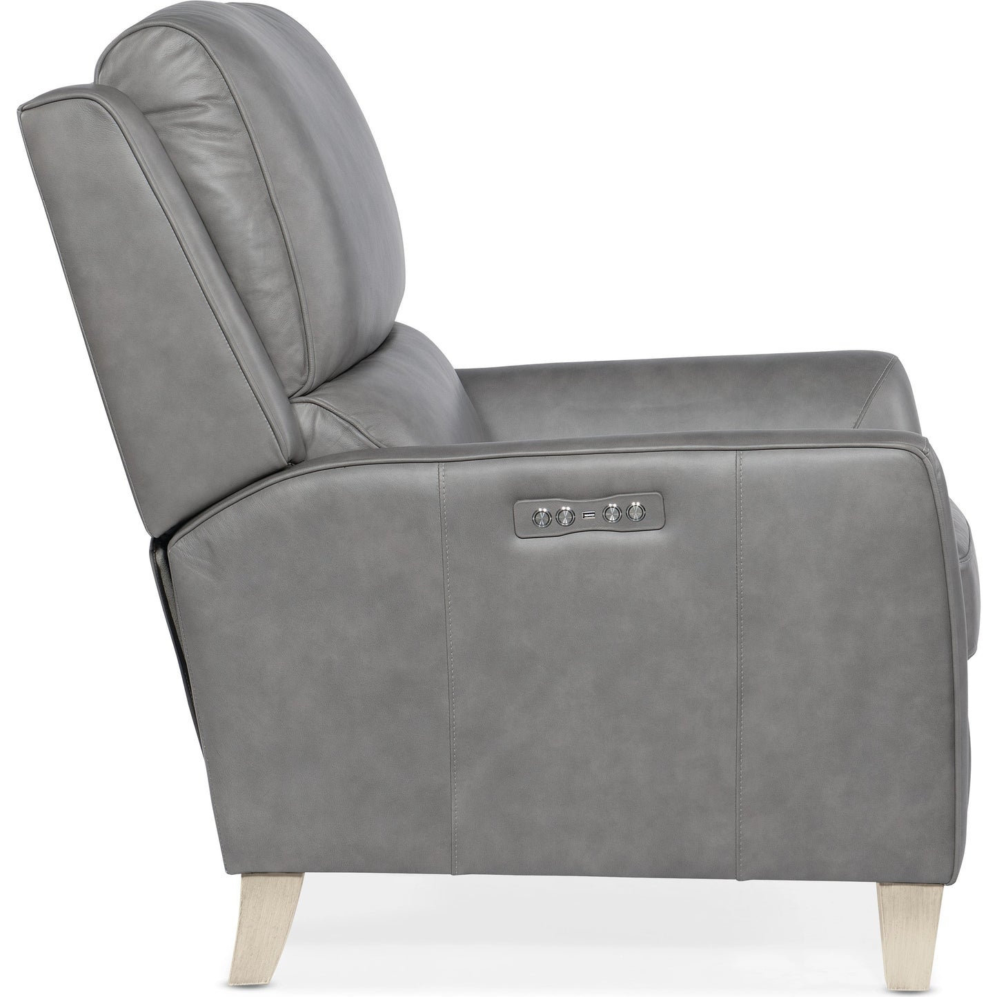 005 SI-1900723 | Additional Silo | Dunes Power Recliner by Hooker Furniture in aline light gray. Made from leather in a traditional style.