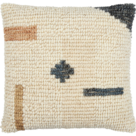 Sand Dunes Pillow - 493412 by Surya in beige, charcoal, burnt orange. Made from front: 80% wool, 20% cotton, back: 100% cotton in a modern style.