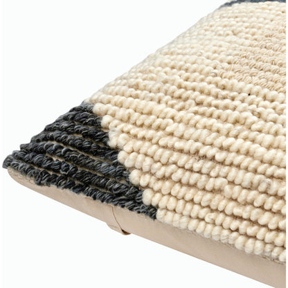 Sand Dunes Pillow - 493412 by Surya in beige, charcoal, burnt orange. Made from front: 80% wool, 20% cotton, back: 100% cotton in a modern style.