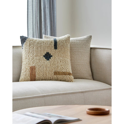 Sand Dunes Pillow - 493412 by Surya in beige, charcoal, burnt orange. Made from front: 80% wool, 20% cotton, back: 100% cotton in a modern style.