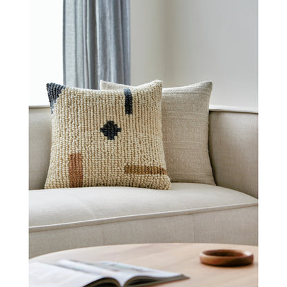 Sand Dunes Pillow - 493412 by Surya in beige, charcoal, burnt orange. Made from front: 80% wool, 20% cotton, back: 100% cotton in a modern style.