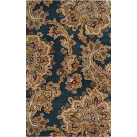 Sea Rug - 590 by Surya in dark blue, medium brown, brown, tan, rust. Made from 100% new zealand wool in a unique style.