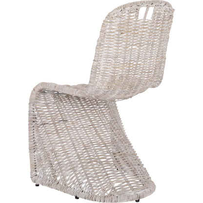 Fairview Dining Chair (Set of 2) by HedgeApple Essentials in white washed. Made from rattan, iron in a unique style.