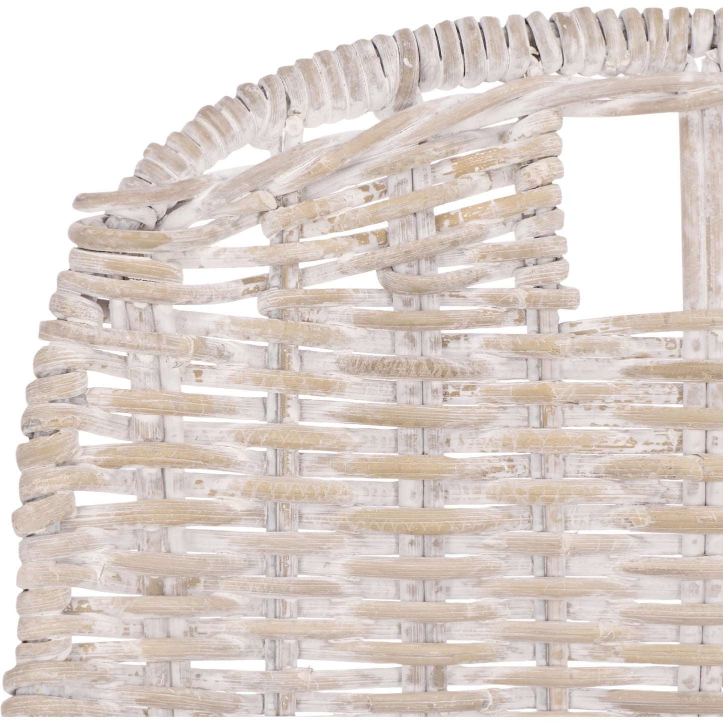 006 SI-2630125 | Closeup | Fairview Dining Chair (Set of 2) by HedgeApple Essentials in white washed. Made from rattan, iron in a unique style.