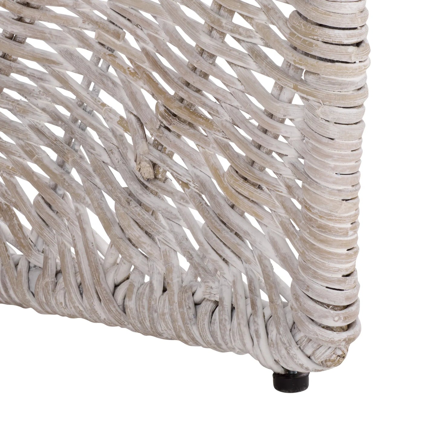 007 SI-2630125 | Closeup | Fairview Dining Chair (Set of 2) by HedgeApple Essentials in white washed. Made from rattan, iron in a unique style.