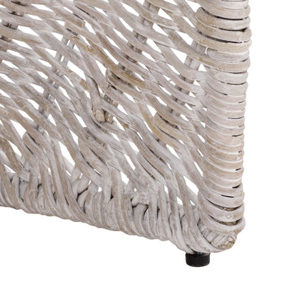 Fairview Dining Chair (Set of 2) by HedgeApple Essentials in white washed. Made from rattan, iron in a unique style.