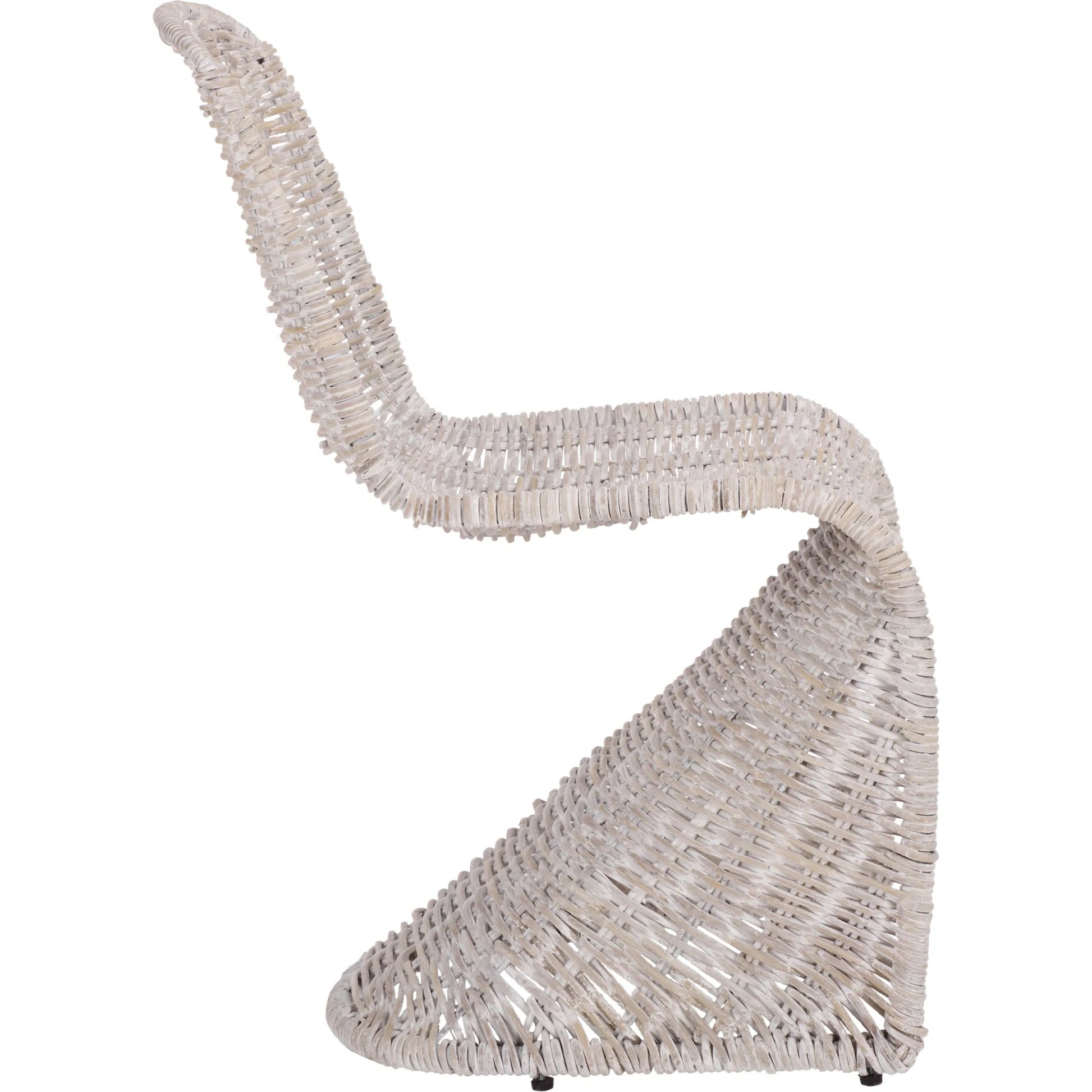 Fairview Dining Chair (Set of 2) by HedgeApple Essentials in white washed. Made from rattan, iron in a unique style.