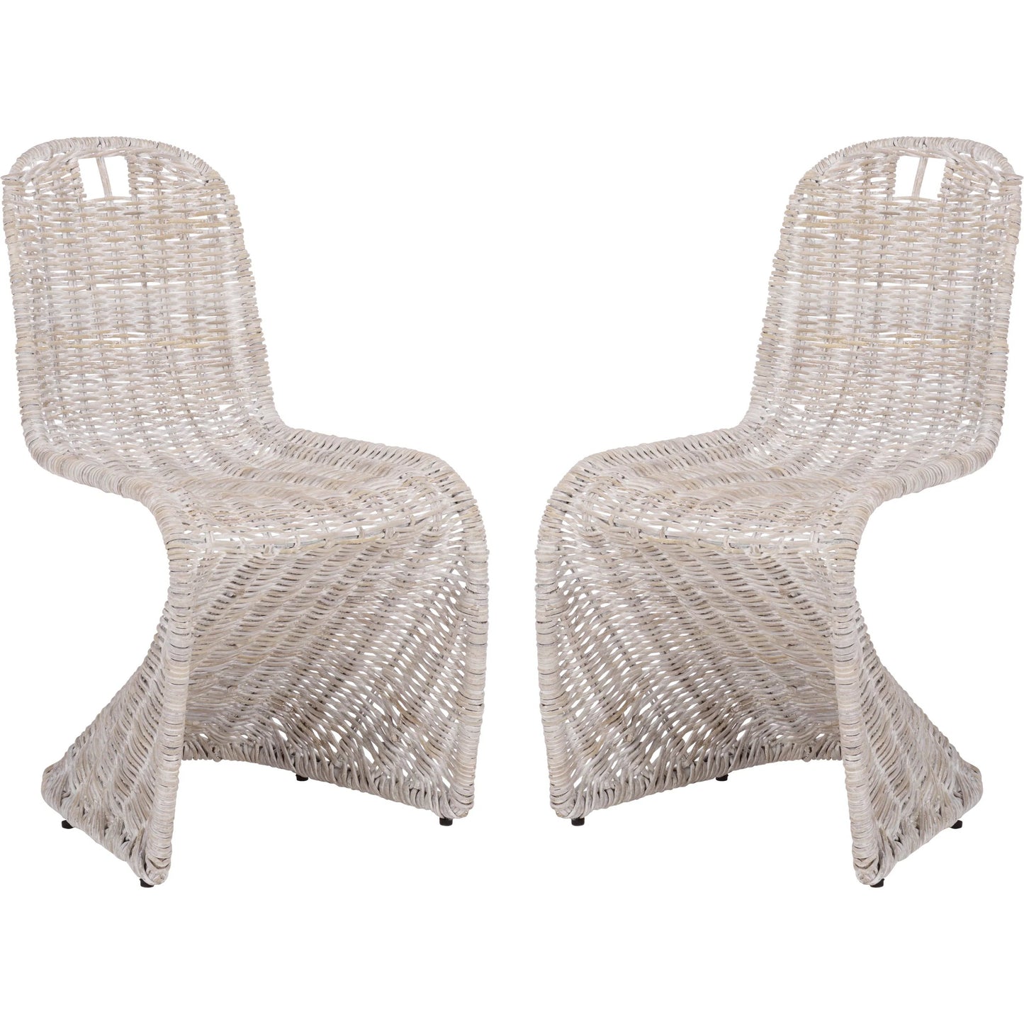 011 SI-2630125 | Additional Silo | Fairview Dining Chair (Set of 2) by HedgeApple Essentials in white washed. Made from rattan, iron in a unique style.