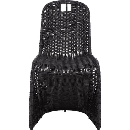 Fairview Dining Chair (Set of 2) by HedgeApple Essentials in black. Made from rattan, iron in a unique style.
