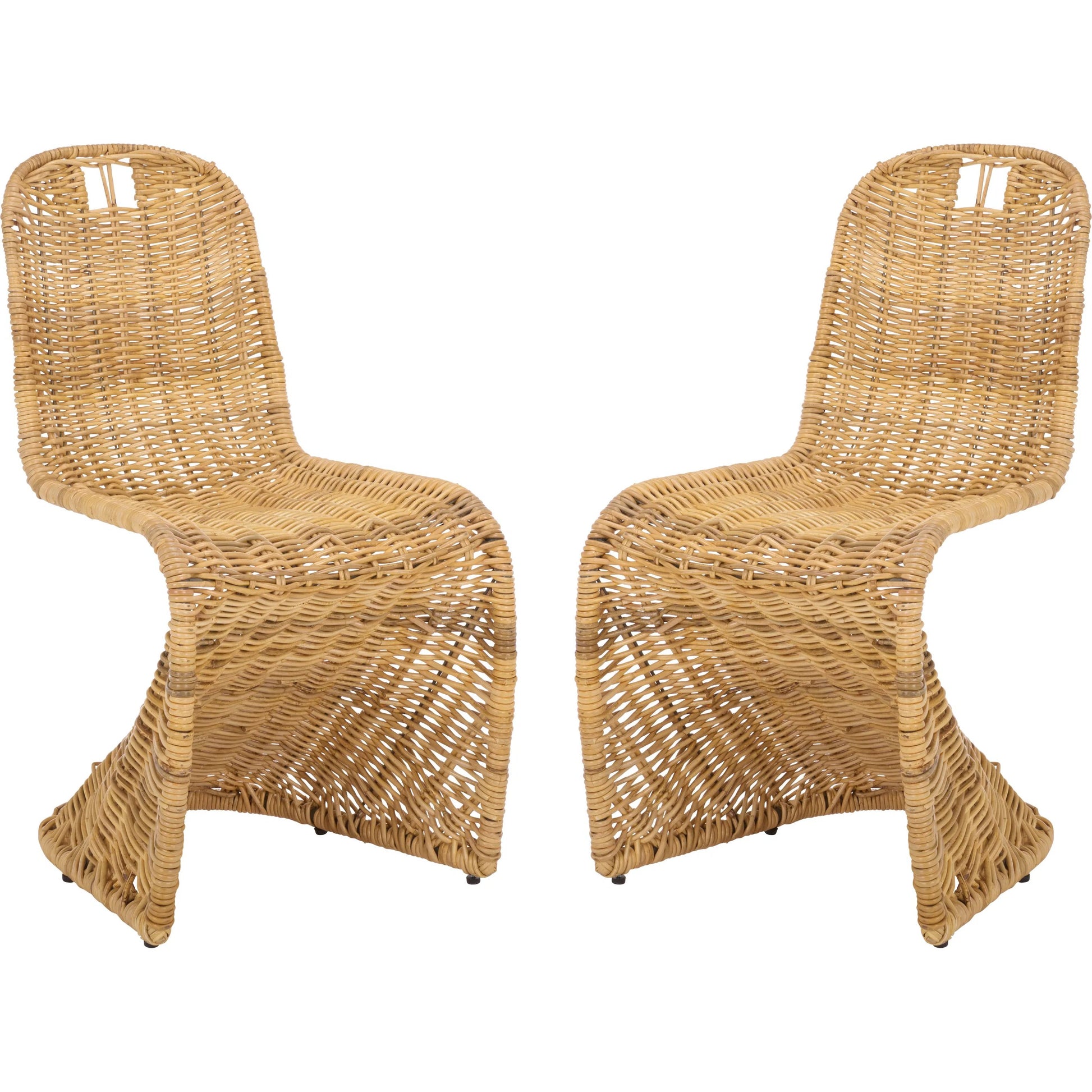 Fairview Dining Chair (Set of 2) by HedgeApple Essentials in natural. Made from rattan, iron in a unique style.