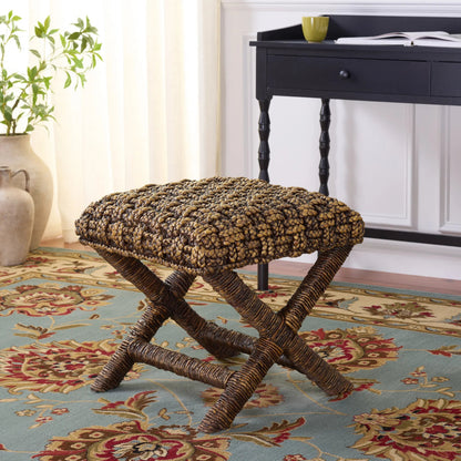 Eastern Woven Stool by HedgeApple Essentials. Made from mahogany, foam in a unique style.