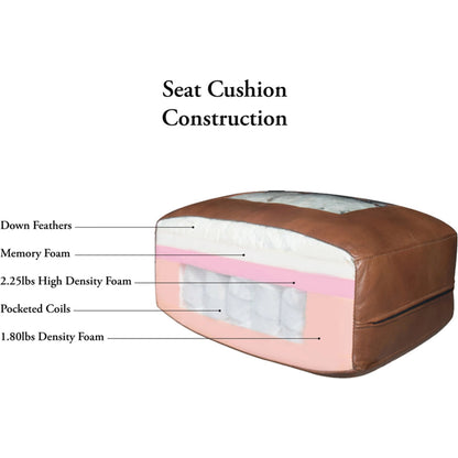 Alton Bay 3-Seat Leather Sofa by Hydeline in caramel brown. Made from leather/split, solid hardwood kiln dried in a traditional style.