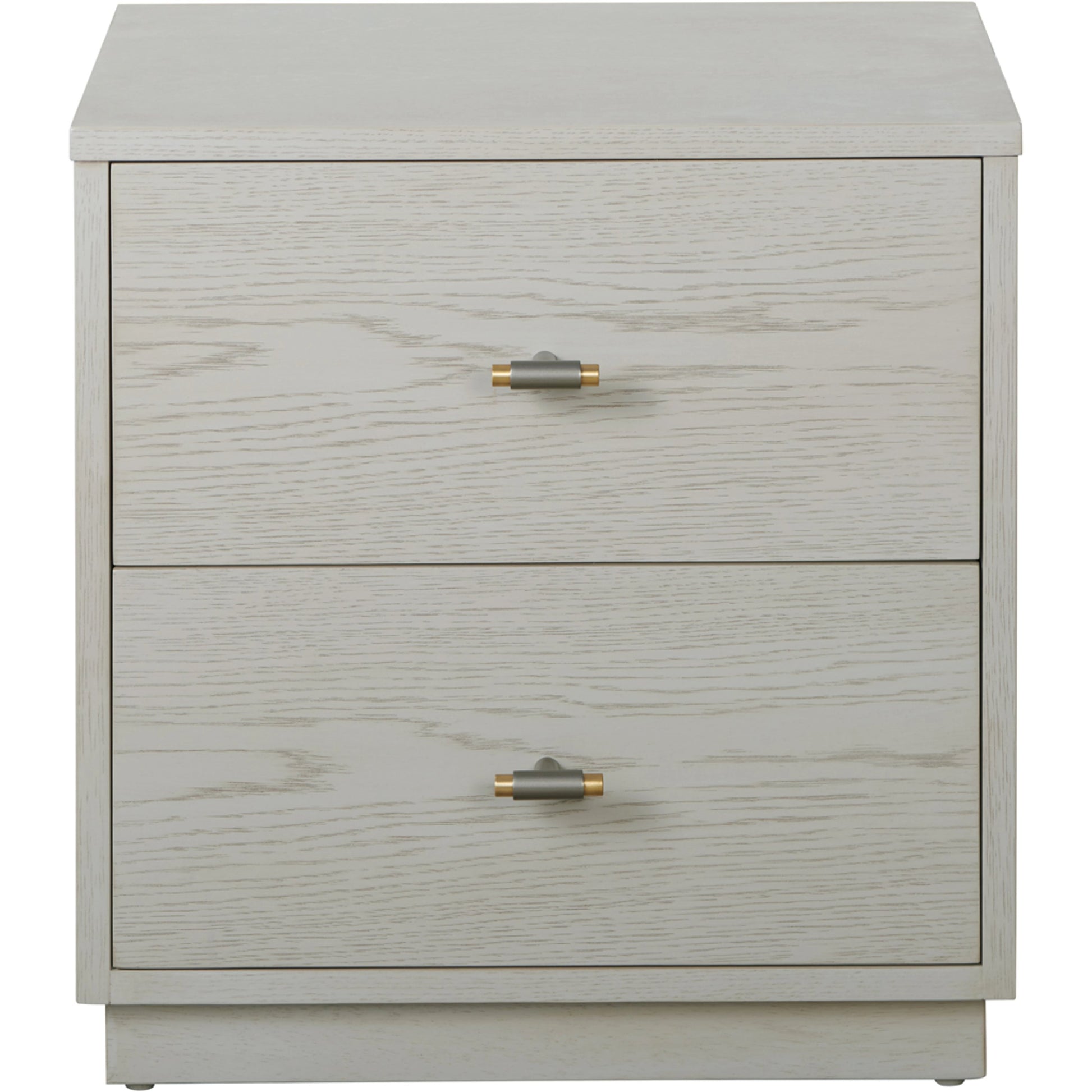 Zest 2-Drawer Nightstand by Zest in bleached oak. Made from mdf, particle board in a modern style.