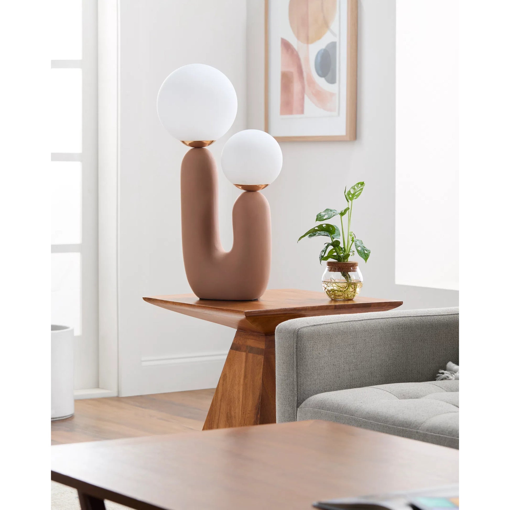 Sedeum Accent Table Lamp by Livabliss. Made from resin, glass in a modern style.