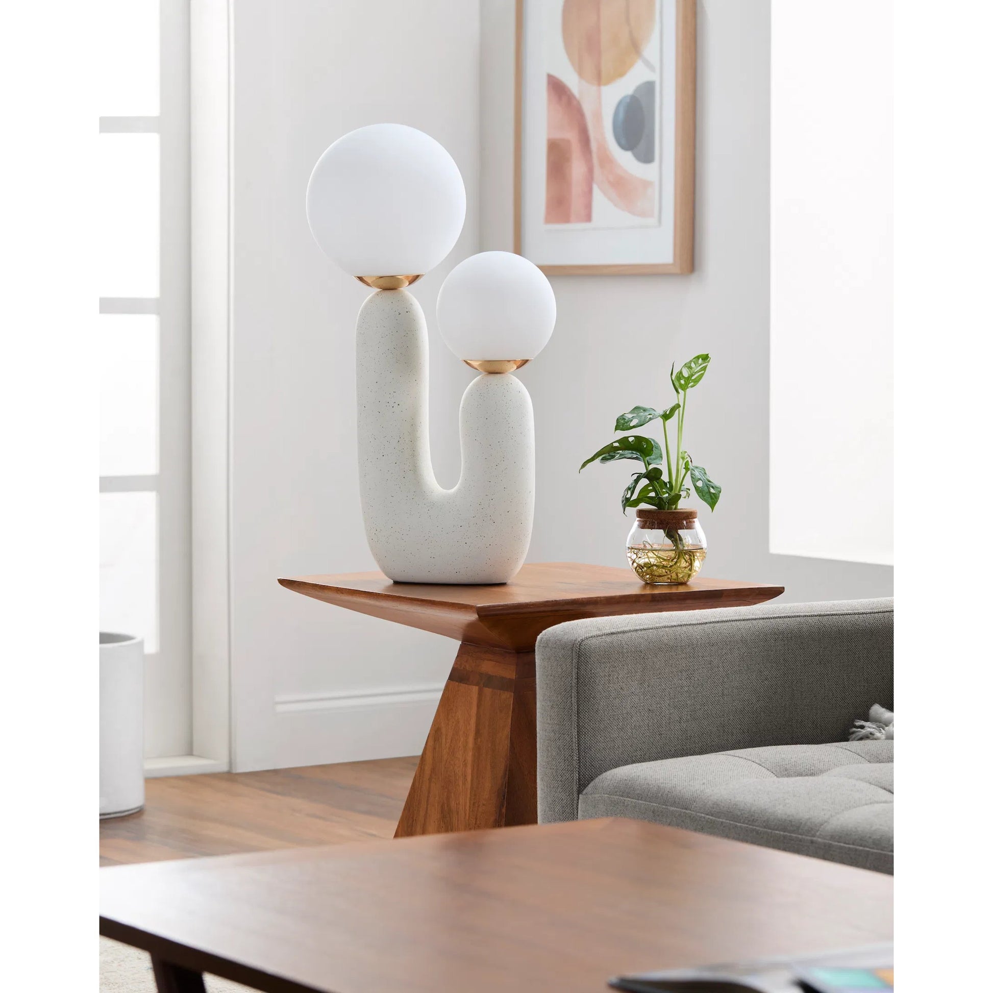 Sedeum Accent Table Lamp by Livabliss. Made from resin, glass in a modern style.