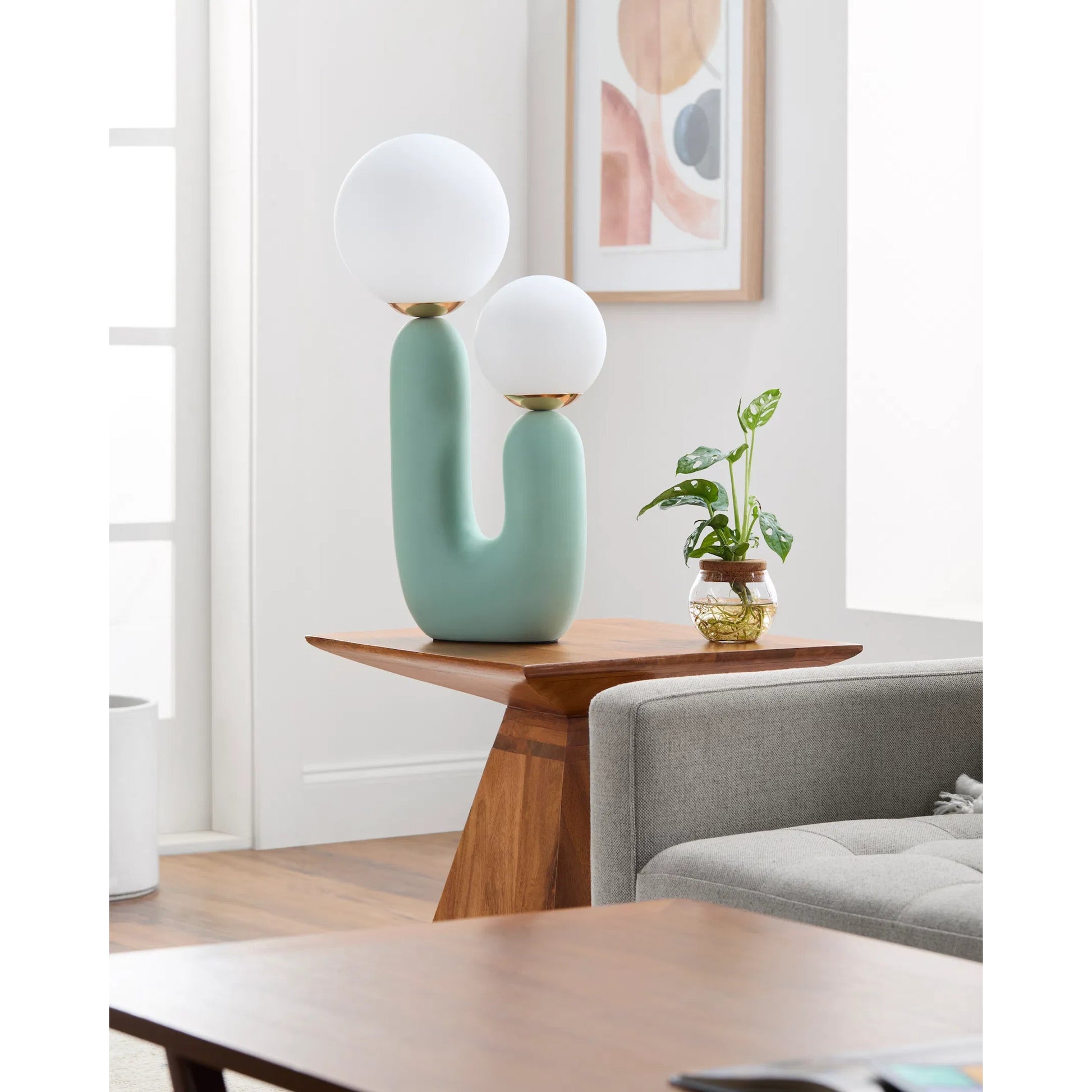Sedeum Accent Table Lamp by Livabliss. Made from resin, glass in a modern style.