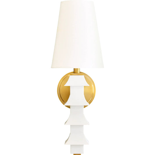 Sedona Handpainted Tole Pagoda Sconce by Worlds Away. Made from unique in a unique style.